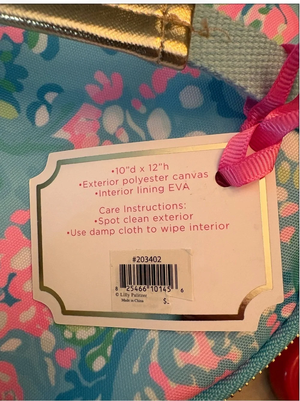 Lilly Pulitzer insulated soft cooler bucket bag in Aqua La Vista Pattern